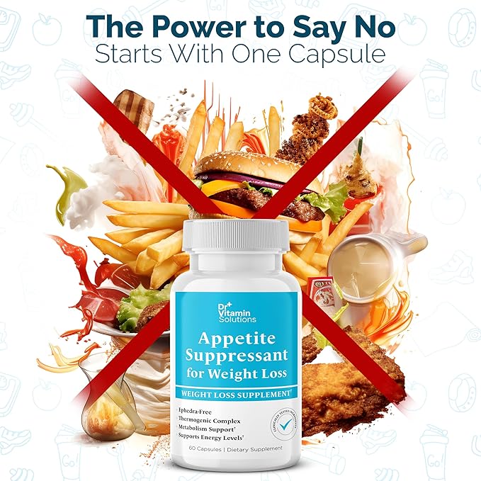 Appetite Suppressant for Weight Loss - Diet Pills for Women w/ Garcinia, Ginger Root, Guarana - Thermogenic Fat Burner & Metabolism Booster for Women & Men | Belly Fat + Energy Support, 60 Caps