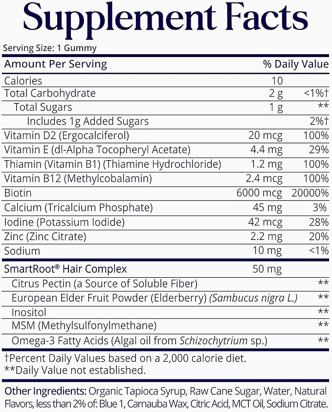 SugarBearPro Hair Vitamin Gummy 3 Month Supply Extra Strength Biotin 6000mcg, Growth for Men & Women, Vegan Vitamin B12, MSM, Inositol, Omega 3, Elderberry, Certified Kosher, Halal, Cruelty-Free