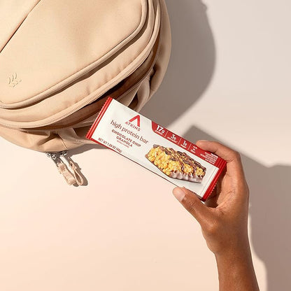 Atkins Chocolate Chip Granola Protein Bar, High Fiber, Low Sugar, 17g Protein, 3g Net Carb, High Protein Bars, Keto Friendly, 12 Count