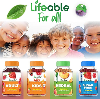 Lifeable Magnesium Gummies for Kids | 170mg Elemental Magnesium from 1,420mg Magnesium Citrate | Great Tasting Kids Magnesium Supplement | Muscle Support and Stress Relief Chewable | 90 Gummies