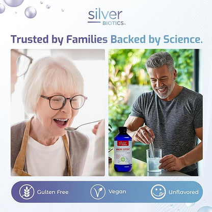 Silver Biotics Advanced Silver Technology, SilverSol Ag₄O₄ 10 PPM Immune Support | Bio-Hacking Immune Building Natural Support | 32 Fl Oz