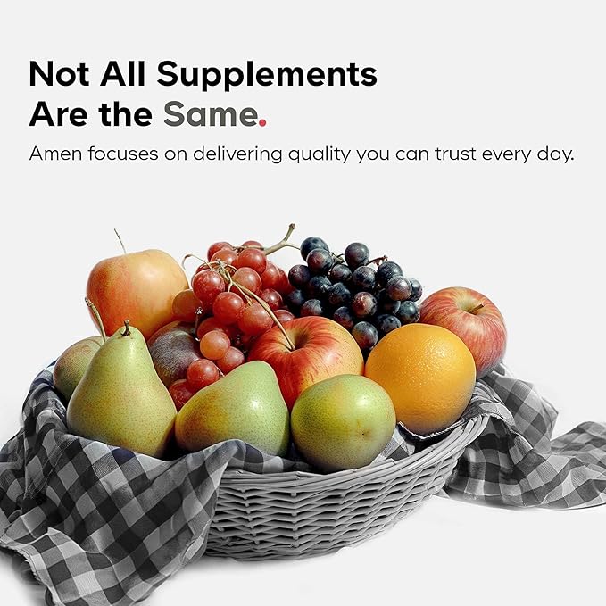 Amen Multi Collagen Peptides Capsules with Hyaluronic Acid and Vitamin C - 5 Types of Collagen Protein Type I, II, III, V, X - Grass Fed Hydrolyzed - 18 Amino Acids - Collagen Supplement - 90 Pills