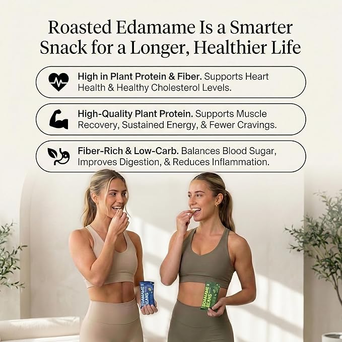 Rel Snacks Buffalo Roasted Edamame – High Protein Low Carb Snack (11g Protein per Serving) – Keto-Friendly, Vegan, Non-GMO – 10-Pack 0.9oz Bags