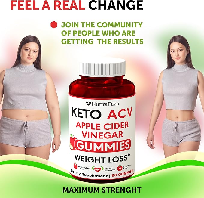 Keto ACV Gummies Advanced Weight Loss - ACV Keto Gummies for Weight Loss for Women and Men - Keto Gummies Supplement - Detox & Cleanse, Digestion - Apple Cider Vinegar - Apple Flavor
