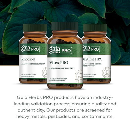 Gaia Herbs Pro Vitex PRO- Supplement Supports Normal Menstrual Cycle & Healthy Menopause* - Progesterone Support Supplement* with Organic Chaste Tree Berry Extract - 60 Liquid Phyto-Caps (30 Servings)