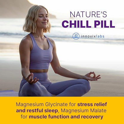 InnovixLabs Advanced Magnesium Capsules - 150 Ct, 210 mg - Chelated Glycinate and Malate - High Absorption, Promotes Relaxation, Bones, Muscle Health, Vegan Malate Sleep Supplement (Pack of 2)