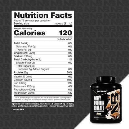 NutraBio 100% Whey Protein Isolate Protein Powder, 25g Protein with Complete Amino Acid Profile, Non-GMO, Soy & Gluten Free, Low Carb, Low Calorie, S'Mores, 5 Lbs