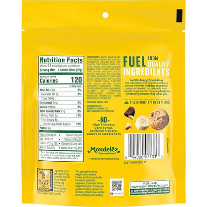 belVita Energy Snack Bites, Banana, Dark Chocolate and Sunflower Seed, 5 oz