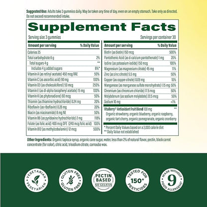 MegaFood Women’s Whole Body Multivitamin Gummies - Multivitamin For Women With Vitamin C, Magnesium Citrate, Vitamin D3, Folate, Biotin & Zinc - Brain, Heart & Immune Support - 90 Gummies, 30 Servings
