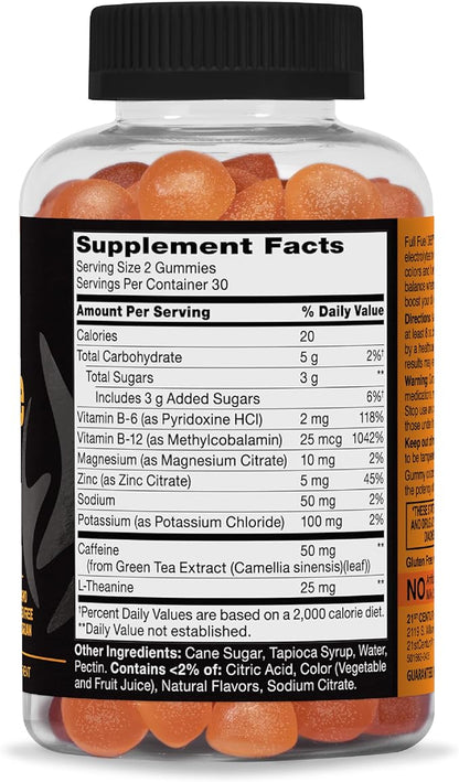 21st Century Full Fuel 365 Electrolyte Gummies, Orange Flavor, 60 Count, Daily Hydration and Electrolyte Replenishment with Potassium, Zinc, B-12, Magnesium