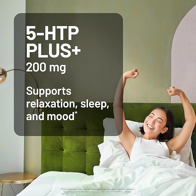 NatureWise 5-HTP 200mg Supplement from Griffonia Seeds with Cofactor Vitamin B6 - Mood Support and Natural Sleep Aid for Adults - Delayed-Release, Vegan - 60 Count[2-Month Supply]