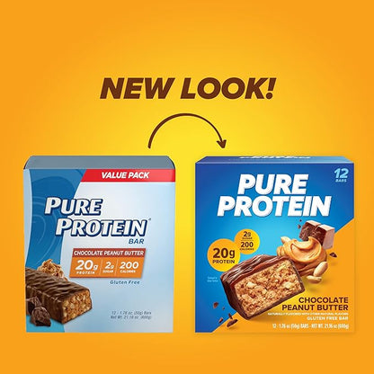 Pure Protein Powder, Whey, High Protein, Low Sugar, Gluten Free, Vanilla Cream, 1.75 lbs & Bars, High Protein, Nutritious Snacks to Support Energy, Low Sugar, Gluten Free