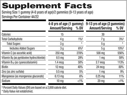 Emergen-C Kidz Daily Immune Support Dietary Supplements,Flavored Gummies with Vitamin C and B Vitamins,Fruit Fiesta Flavored Gummies -,44 Count (Pack of 2)