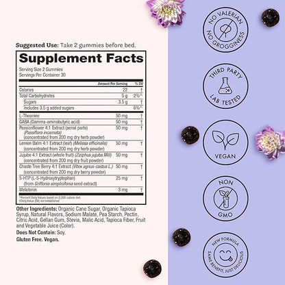 Winged Wellness Sleepyhead Natural Sleep Gummies for Women - Prime Sleep Support Aid for Adults with 3mg Melatonin, L-Theanine, 5-HTP - Blueberry Lavender Flavored - 30 Servings