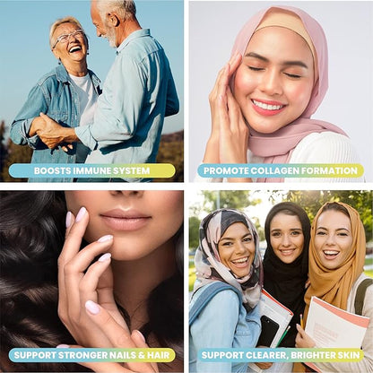 Sakoon nutrition Halal Collagen Gummies for Women and Men - Anti Aging, Hair Growth, Skin Care & Strong Nails Protein Collagen Supplements - Non-GMO, Gluten Free - Made in USA