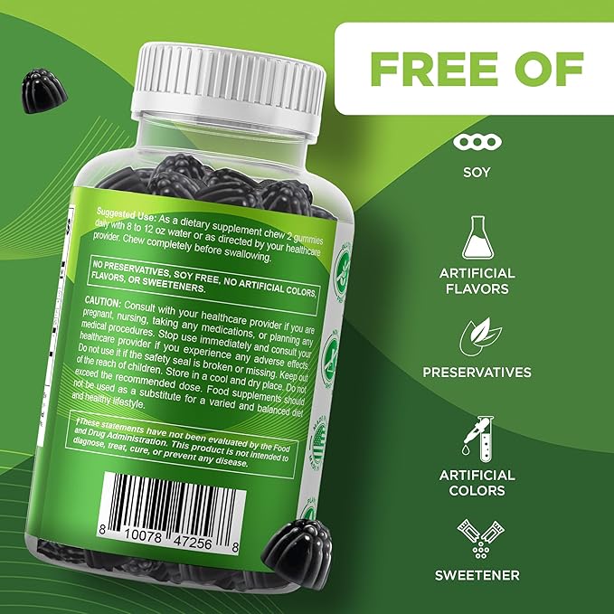 Vitamatic 2 Packs Moringa Gummies – Sugar-Free Botanical Extract – Green Superfood Supplement – Vegan, Pectin-Based, Non-GMO – Plant-Based Gummies – 60 Count