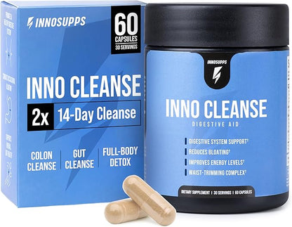 InnoSupps Inno Cleanse 14 Day Colon & Detox Flush, Waist Trimming Complex, Gut Cleanse, Digestive System Support, Stool Softener & Reduced Bloating & Occasional Constipation Relief