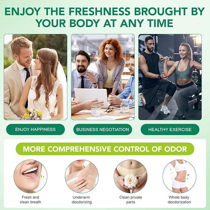 Chlorophyll Capsules | Body Deodorizing Supplement | Natural Internal Odor Control | with Chlorophyllin, Parsley and Peppermint | for Skin, Breath and Body Health | 4 Month Supply - 120 Caps