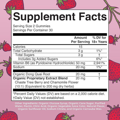 MARYRUTH'S Organic Menstrual Support Gummies for the Relief of Common Symptoms of Premenstrual Syndrome | PMS Support | Premenstrual Mood Support | USDA Organic | Non-GMO | Vegan | 30 Servings