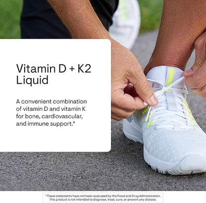 THORNE - Vitamin D + K2 Liquid with a Metered Dispenser - Vitamins D3 & K2 to Support Healthy Bones & Muscles* - 1 Fl Oz (30 ml) - 600 Servings