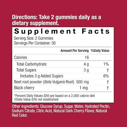 COUNTRY FARMS Bountiful Beets Gummies, Circulation Superfood, Promotes Energy and Endurance, Nitric Oxide Booster, 30 Servings, White, 60 Count
