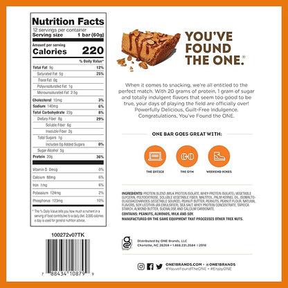 ONE Protein Bars, Best Sellers Variety Pack, Gluten Free Protein Bars with 20g Protein and 1g Sugar, Pantry Staples, 2.12 oz (12 Count)