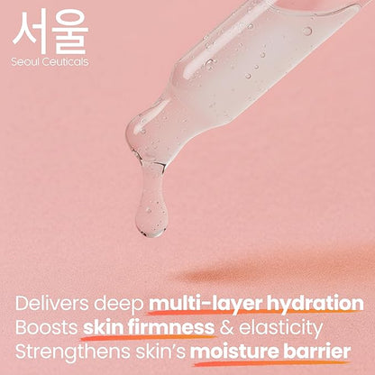 SeoulCeuticals Korean Hyaluronic Acid Serum For Face - High Molecular Weight & Low Molecular Weight Hyaluronic Acid - Centella Serum + Propolis. 1oz
