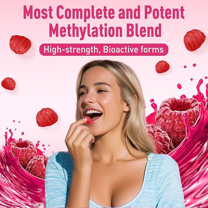Methylated Multivitamin for Women Gummies, Methyl B Complex Vitamins with D3 Zinc Choline TMG for Energy & Nervous System, Vegan, Sugar Free, 60 Count