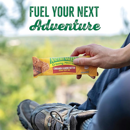 Nature Valley Creamy Protein Bars, Cinnamon Almond Butter, 10g Protein Snacks, 5 Bars, 7.45 oz