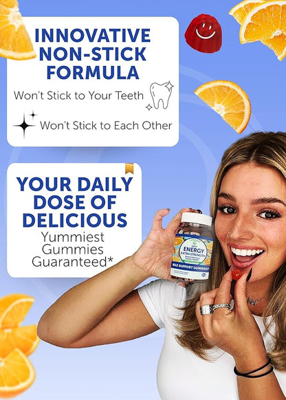 Lunakai USA Made Vegan Energy Gummies – Daily Energy Supplements – 3000mcg Vitamin B12 Gummies for Women & Men – for Home or On‑The‑Go Use - 3 Pack