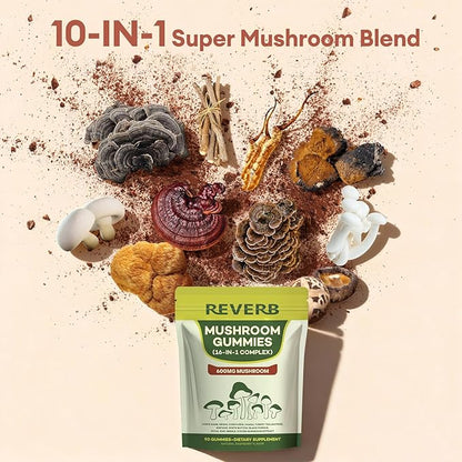 Mushroom Gummies 16-In-1 Mushroom Blend With Ashwagandha Gummies For Brain Health,Cognitive, Memory & Focus,Energy 0g Added Sugar Mushroom Supplement Lions Mane,Reishi,Cordyceps,Turkey Tail,Chaga (90)