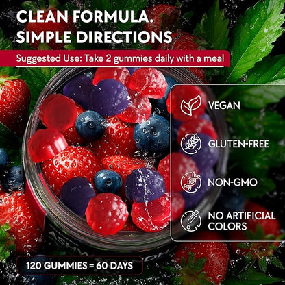 Ashwagandha Gummies – 120 Count - 2000 MG Ashwagandha Supplements with L-Theanine, GABA, Magnesium, Zinc & Vitamin D3 – Sugar-Free, Vegan, Non-GMO–Natural Support for Balance