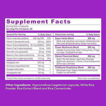 Further Food Ultimate Immune Support Capsules with Vitamins C, D, E & Zinc – Natural Herbal Supplement with Antioxidants for Immune & Respiratory Support, 120 Vegan Capsules