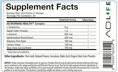 Project AD Life Good Morning Detox and Performance Drink, Naturally Flavored and Formulated with L-GLutamine, Apple Cider Vinegar, and Aloe Vera (Strawberry Banana)