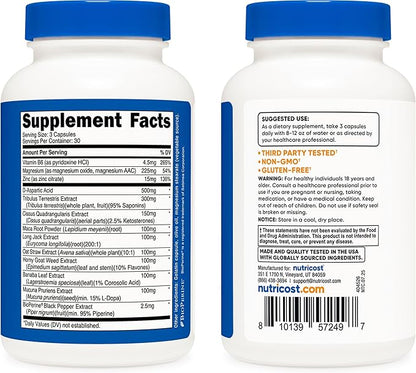 Nutricost Testosterone Support Complex (90 Capsules) -1800mg Per Serving