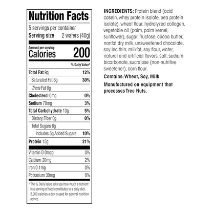 WonderSlim Protein Wafer Snack Bar, Vanilla, 200 Calories, 15g Protein, 0mg Cholesterol (5ct)
