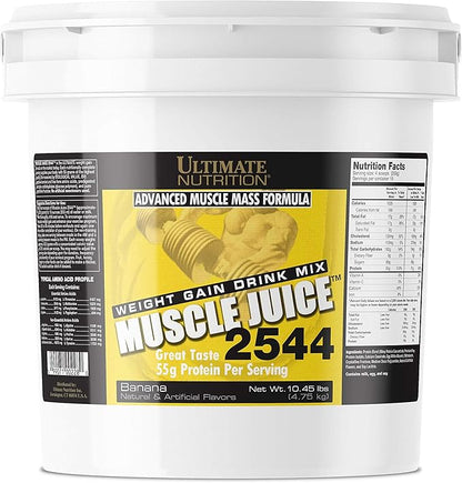 Ultimate Nutrition Muscle Juice, Weight Gain Drink Mix - Mass Gainer Workout Powder for Men & Women - Supplement for Lean Muscle Growth & Immune Support with 55g Protein - Banana, 10.45lb