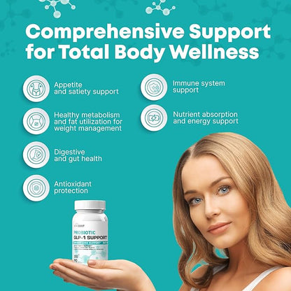 GLP-1 Support Probiotic Weight Loss Support Supplement - Women Men GLP1 Support with Berberine - Natural Keto Daily Oral Appetite Suppressant Hunger Control Metabolism Fat Burn Gut Health