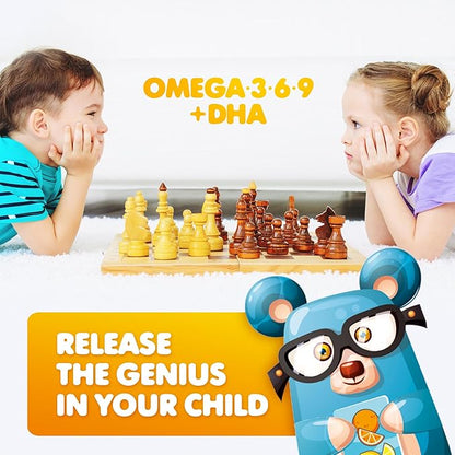 DR. MORITZ Omega 3 Kids Gummies (180 Count), Vegan Omega3 Gummies for Kids with No Fish Oil, Vitamins for Brain & Heart Health, Gluten-Free Omega 3 6 9