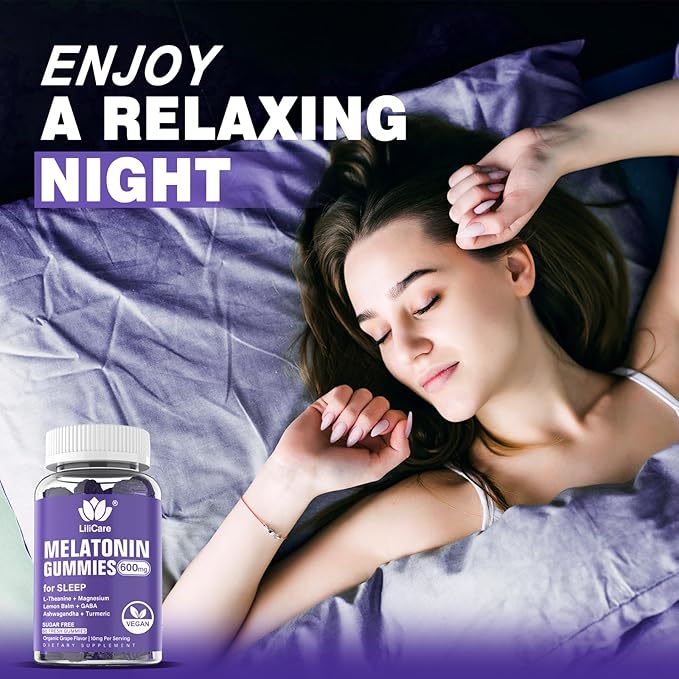 Melatonin Gummies 10mg 20mg for Adults Sugar Free, Extra Strength w/ L-Theanine, Ashwagandha, Magnesium, Turmeric, GABA, Lemon Balm and Chamomile for Healthy Circadian Rhythm, Vegan Grape Flavor, 60ct