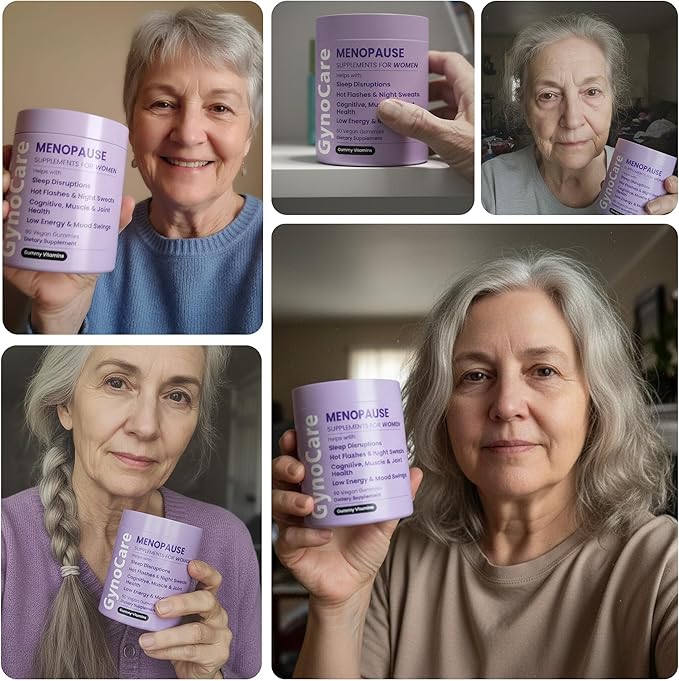 Menopause Supplements for Women | Menopause Gummy Vitamins | Relief for Hot Flashes, Night Sweats & Mood Swings | Helps Sleep Disruptions & Brain Function | 60 Vegan Gummies