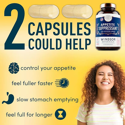 Appetite Suppressant for Weight Loss - Garcinia Cambogia, Glucomannan Appetite Control Supplements and Metabolism Booster for WeightLoss - Lose Weight Fast for Women and Men - 60 Veggie Diet Pills