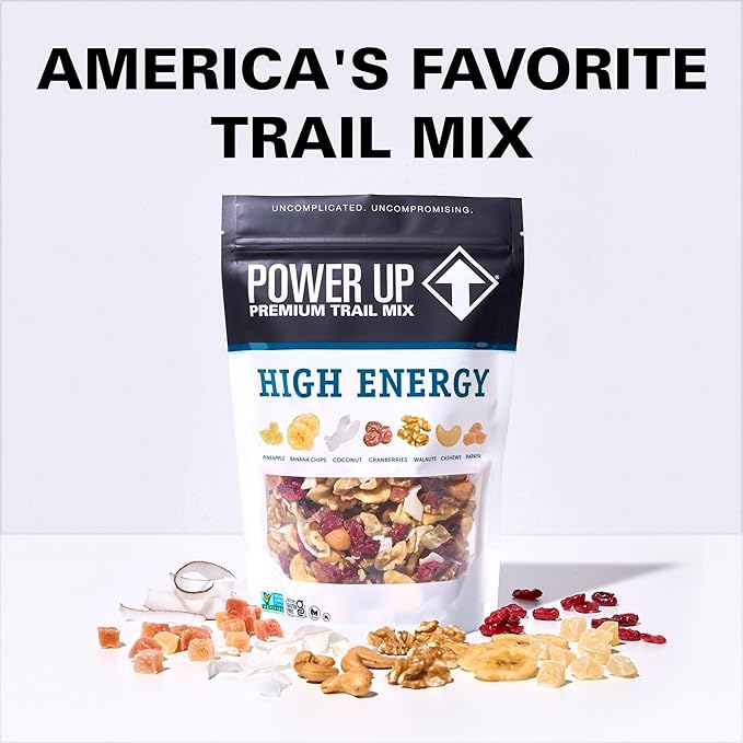 Power Up Premium Trail Mix - High Energy Trail Mix 14oz, Gluten Free, Vegan, Non-GMO