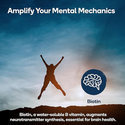 Brain - Balanced Neurotransmitter Support Supplement - Zinc, B6, Biotin for Cognitive Function - 90 Veggie Capsules (Brain)
