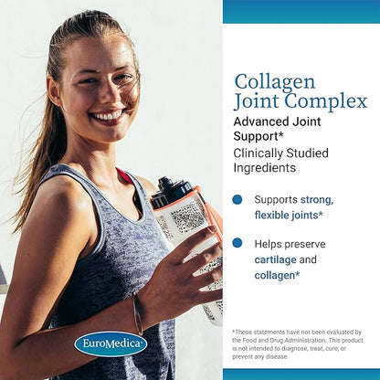 EuroMedica Collagen Joint Complex - Collagen Supplement for Joint Health Support - Dietary Supplement with Boswellia Extract & Type II Collagen - Lower Back & Knee Support Supplement - 60 Capsules
