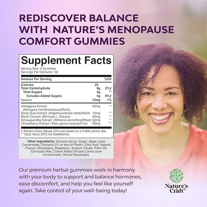 Womens Menopause Gummies with Dong Quai - Menopause Vitamins for Women with Ashwagandha - Holistic Support for Hot Flashes Night Sweats and Mood Swings - Pre & Post Supplements 60 Count - 3 Pack
