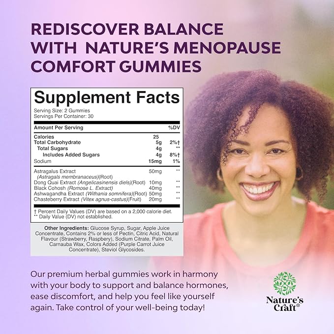 Womens Menopause Gummies with Dong Quai - Menopause Vitamins for Women with Ashwagandha - Holistic Support for Hot Flashes Night Sweats and Mood Swings - Pre & Post Supplements - 60 Count