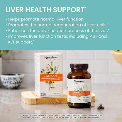 Himalaya LiverCare, 90 Day Supply - Herbal Liver Support Promoting Waste Elimination, Liver Cleanse, Detox, and Bile Production - Vegan, Non-GMO, Gluten Free, 375 mg, 180 Capsules
