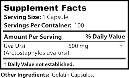Dr Clark Store Uva Ursi Urinary Tract Support - 500 Mg, 100 Vegan Supplements, Immune Booster