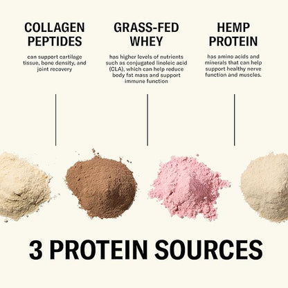 Ballerina Farm Grass Fed Whey Protein Powder, 4 Flavor Variety Pack, 24g Protein with Collagen Peptides, Bovine Colostrum, Hemp Hearts & Prebiotic Fiber, No Artificial Ingredients, 12 Servings